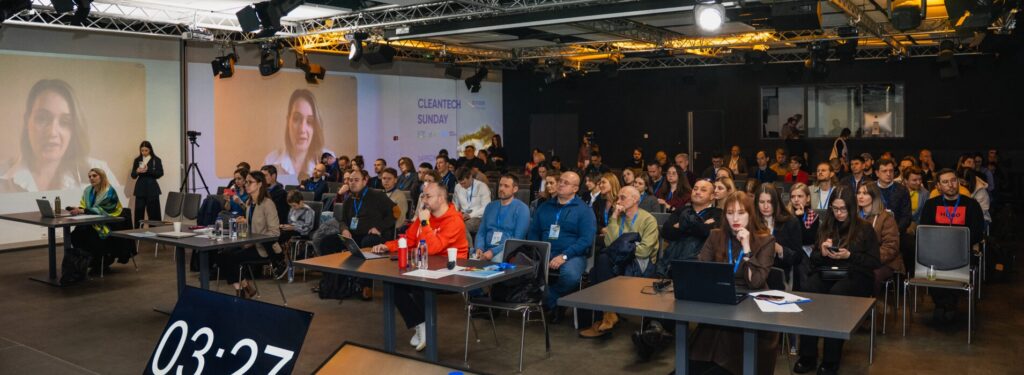 Judges and guests gathered at the Cleantech Sunday festival to watch the GCIP Ukraine 2.0 finals