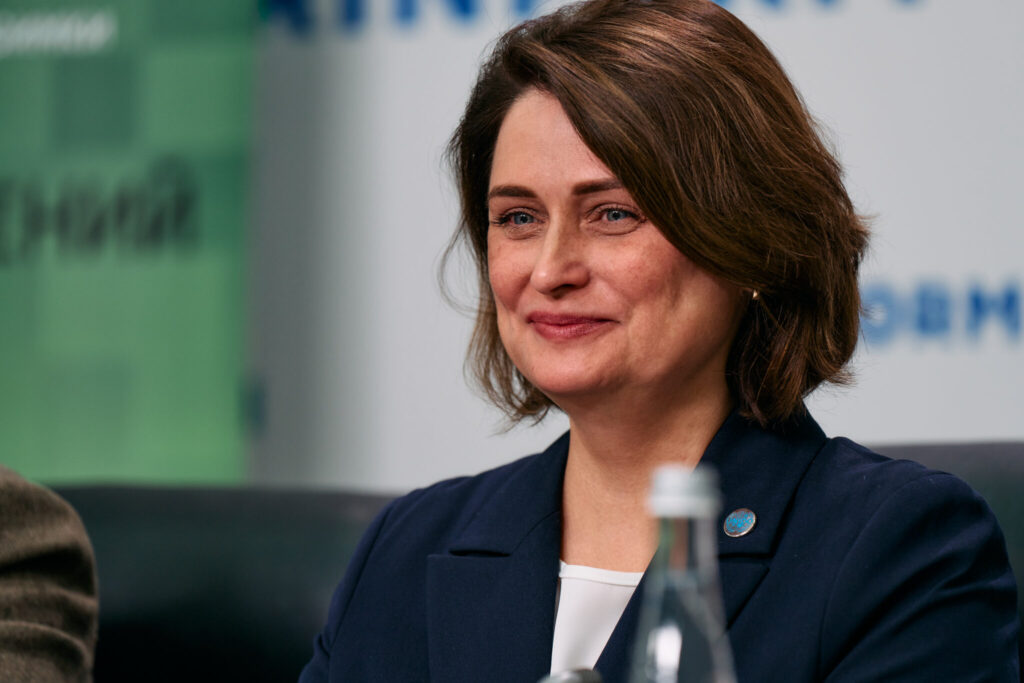 Olena Kovalova, Senior National Engagement Expert at UNIDO, smiling during the event