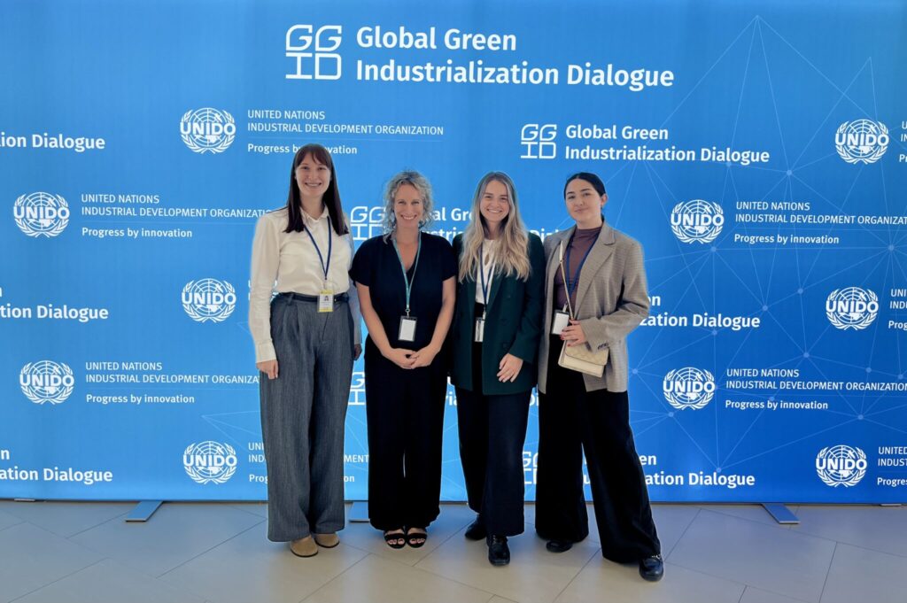 Greencubator representatives networking with international delegates at the UNIDO GGID 2025 conference in Vienna